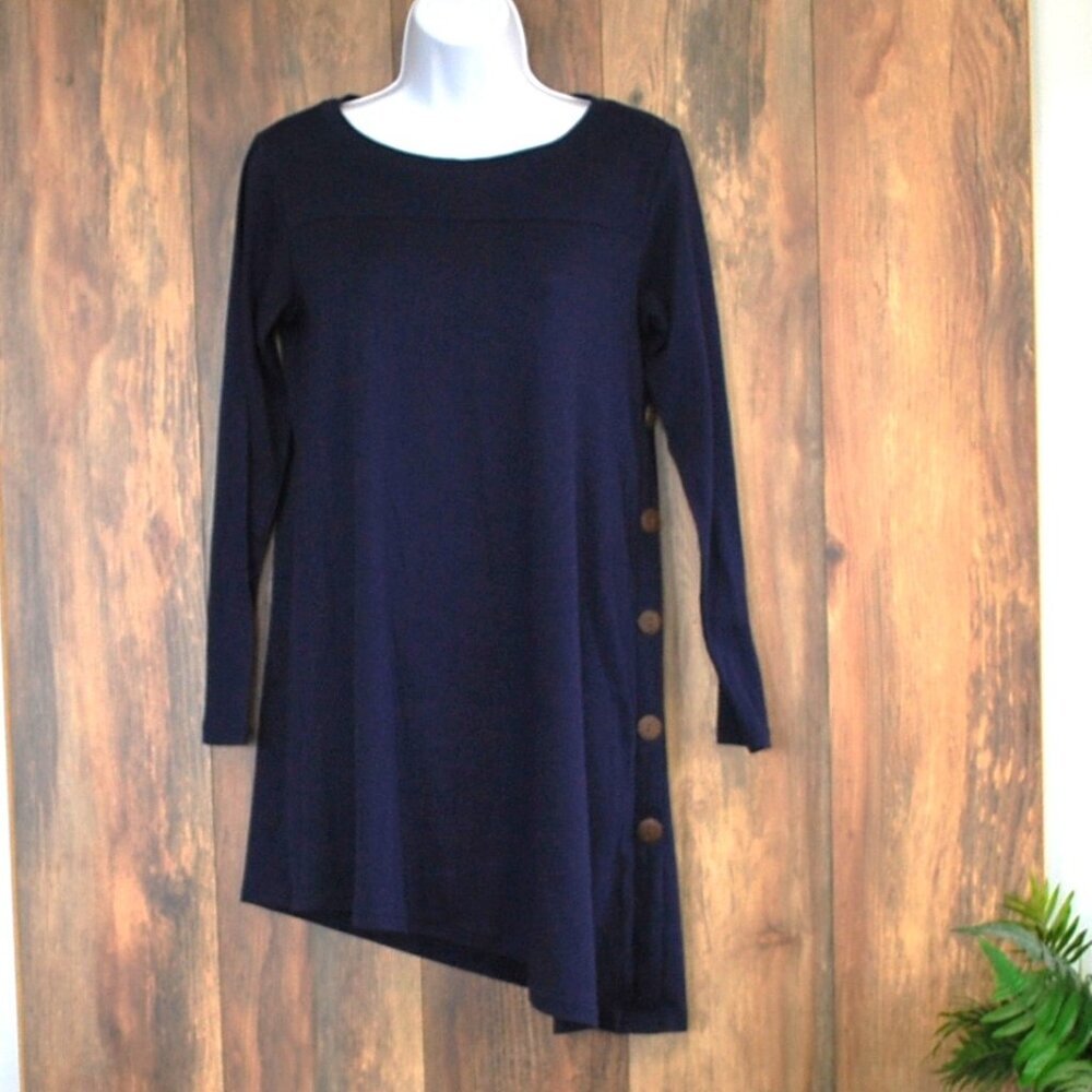 Korsis Blue Stretch Midi Knitted Long Sleeve Dress M